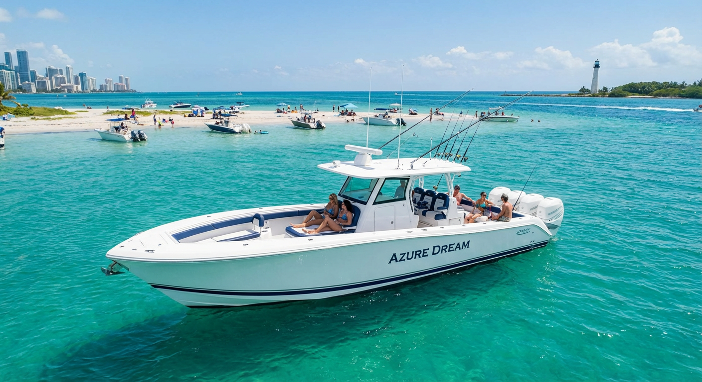 Azure Escape 45-foot Sea Ray cruising Miami turquoise waters